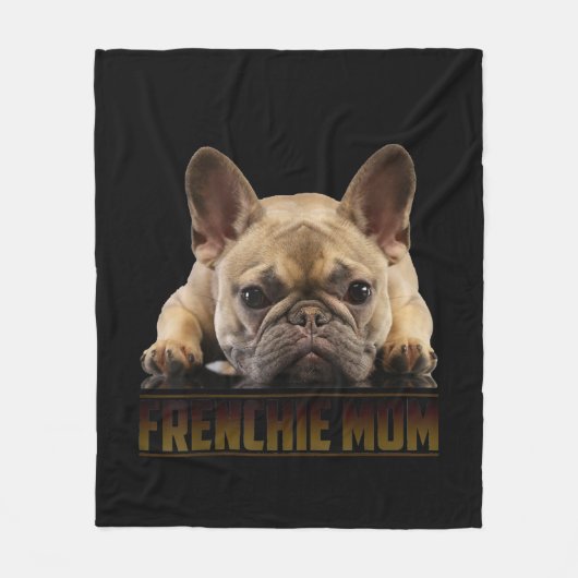Couverture Polaire maman frenchie | cadeau de maman bulldog (Devant)