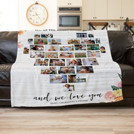 Couverture Polaire Maman | Heart of Our Home Photo Collage