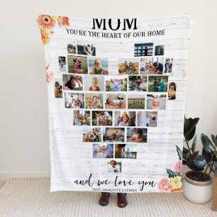 Couverture Polaire Maman Heart of Our Home Photo Collage