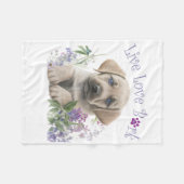 Couverture Polaire Maman Labrador Floral (Devant (Horizontal))