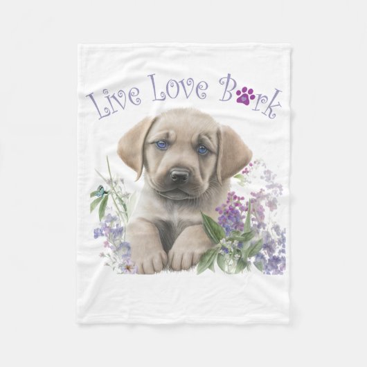 Couverture Polaire Maman Labrador Floral (Devant)