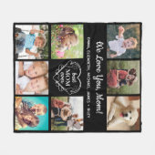 Couverture Polaire Maman Love You 8 Photo Collage noir (Devant (Horizontal))