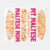 Couverture Polaire Maman Maltaise folle (Devant (Horizontal))