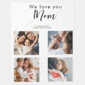 Couverture Polaire maman, maman, photo collage, on t'aime, typographi (Devant)