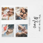 Couverture Polaire maman, maman, photo collage, on t'aime, typographi (Devant (Horizontal))