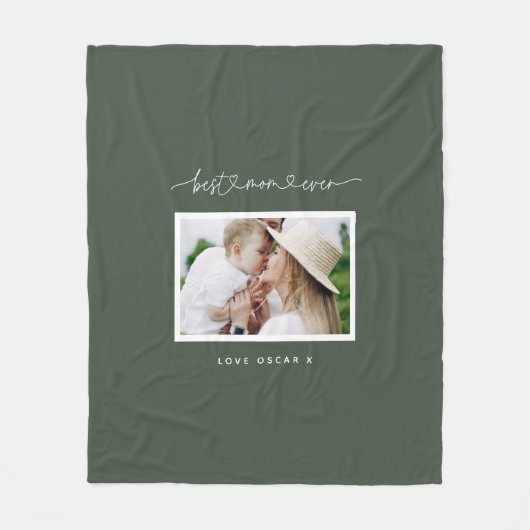 Couverture Polaire Maman mignon script moderne cadeau photo (Devant)