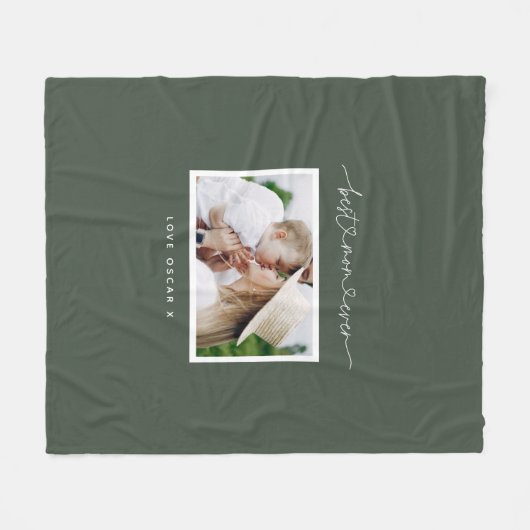Couverture Polaire Maman mignon script moderne cadeau photo (Devant (Horizontal))