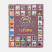 Couverture Polaire Maman Modèle photo d'anniversaire rose (Devant)