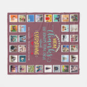 Couverture Polaire Maman Modèle photo d'anniversaire rose (Devant (Horizontal))