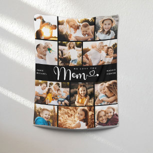 Couverture Polaire Maman nous t'aimons les coeurs Flotte de Collage