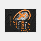 Couverture Polaire Maman Papa Je Porte Orange Pour Ma Fille Leukemia  (Devant (Horizontal))