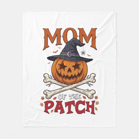 Couverture Polaire Maman Patch Citrouille d'Halloween Chapeau de Sorc (Devant)