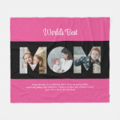 Couverture Polaire Maman Photo Collage Couper Fête des mères Annivers (Devant (Horizontal))