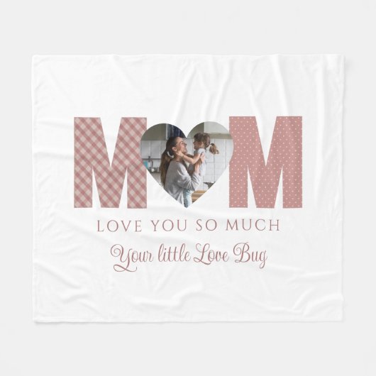 Couverture Polaire Maman Photo I Love You Fleece Blanket (Devant (Horizontal))