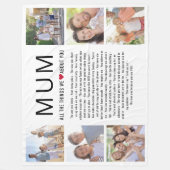 Couverture Polaire Maman Photos Ce que nous aimons à propos de toi Fê (Devant)