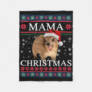 Couverture Polaire Maman Rock Hyrax Noël Style Moche