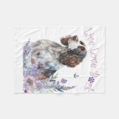 Couverture Polaire Maman Springer Spaniel Fleurie (Devant (Horizontal))