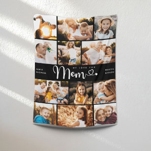 Couverture Polaire Maman We Lots Coeurs Modern Photo Collage Fleec