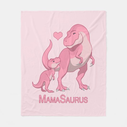 Couverture Polaire MamaSaurus T-Rex et dinosaures de bébé (Devant)