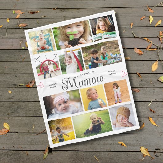 Couverture Polaire Mamaw We Love You Personalized Hearts