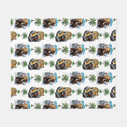 Couverture Polaire Mammoth Sabertooth Tiger âge de glace Conception M (Devant (Horizontal))