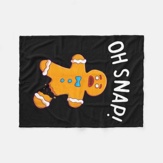 Couverture Polaire Man Oh Snap Christmas Fun Cookie Baking Cadeau Sho (Devant (Horizontal))