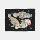 Couverture Polaire Manatee Christmas Manatee Santa Reindeer Lights Wo (Devant (Horizontal))