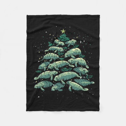 Couverture Polaire Manatee Christmas Tree Manatee Xmas Boys & Wom (Devant)