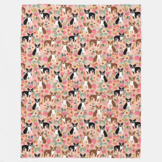 Couverture Polaire Manchette de Boston Terriers - conception de fleur
