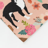 Couverture Polaire Manchette de Boston Terriers - conception de fleur (Coin)