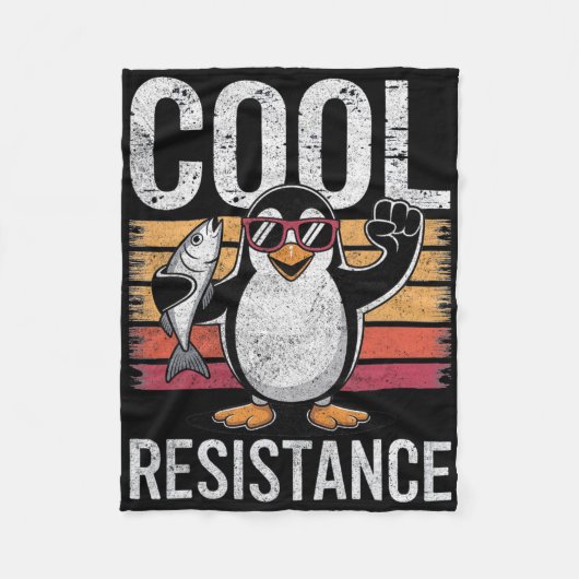 Couverture Polaire Manchot de résistance cool subtile proteste contre (Devant)