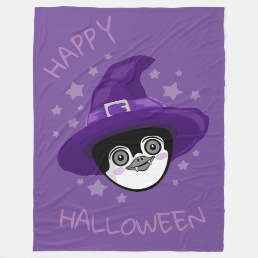 Couverture Polaire Manchot Halloween sorcier (Devant)