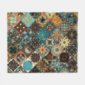 Couverture Polaire Mandala à fleurs ethniques sans couture motif. M c (Devant (Horizontal))