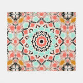 Couverture Polaire Mandala abstrait en rond sans joint (Devant (Horizontal))