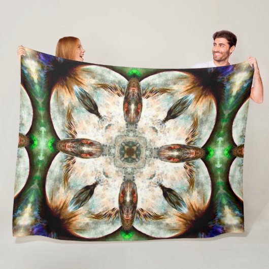 Couverture Polaire Mandala animal de totem d'esprit de faucon de (En situation)