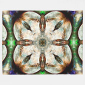 Couverture Polaire Mandala animal de totem d'esprit de faucon de (Devant (Horizontal))