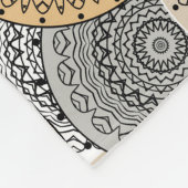 Couverture Polaire Mandala arabe motif gris beige à l'orientale (Coin)