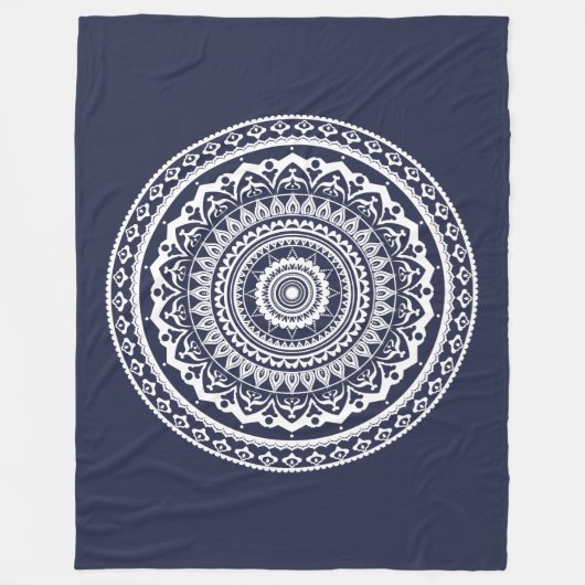 Couverture Polaire Mandala Blanc Laissez la mer vous libérer (Devant)