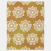 Couverture Polaire Mandala blanc sur fond doré (Devant)