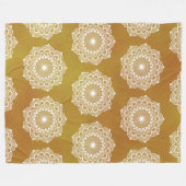 Couverture Polaire Mandala blanc sur fond doré (Devant (Horizontal))