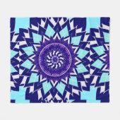 Couverture Polaire mandala bleu et indigo (Devant (Horizontal))
