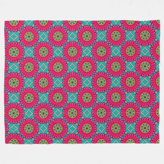 Couverture Polaire Mandala coloré (Devant (Horizontal))