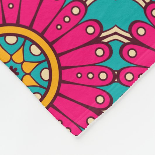 Couverture Polaire Mandala coloré (Coin)