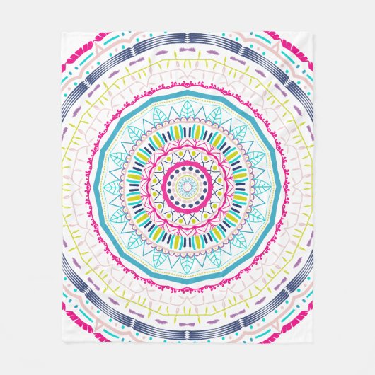Couverture Polaire mandala coloré (Devant)