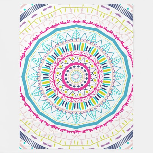 Couverture Polaire mandala coloré (Devant)