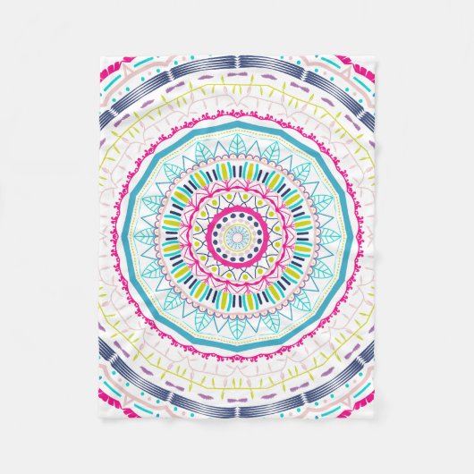 Couverture Polaire mandala coloré (Devant)