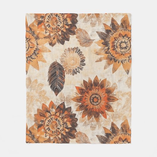 Couverture Polaire Mandala d'automne de la Terre (Devant)