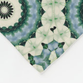 Couverture Polaire Mandala de fleur blanche et de bleu Cerulean (Coin)
