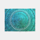 Couverture Polaire Mandala de turquoise (Devant (Horizontal))