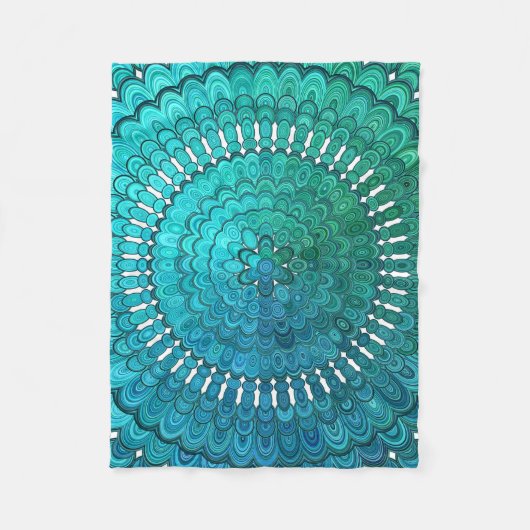 Couverture Polaire Mandala de turquoise (Devant)